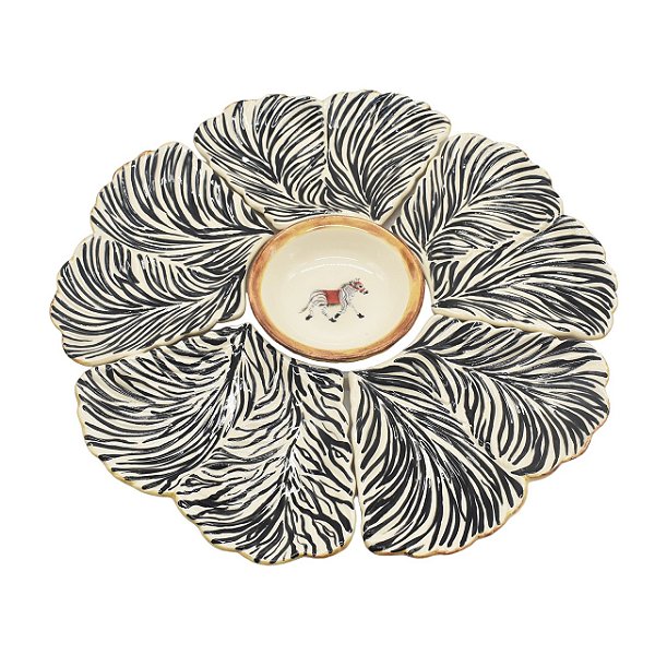 Petisqueira destacável P texturizada com desenho zebra