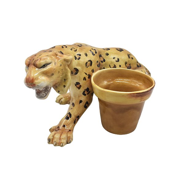 Onça com vaso ocre moca