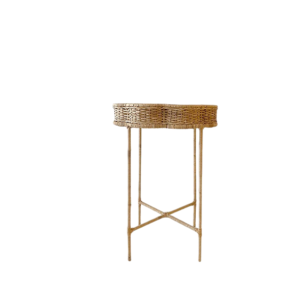 Mesinha flor bandeja junco