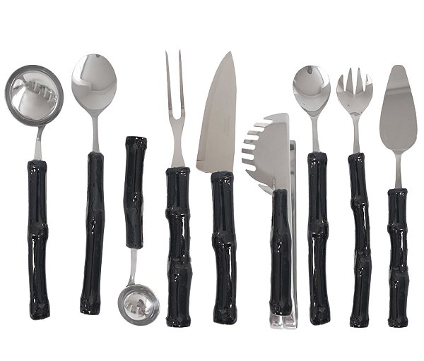 Kit talher servir Bambu Black simples