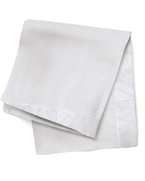 Toalha de linho com babado branca (2,50 x 1,50m)