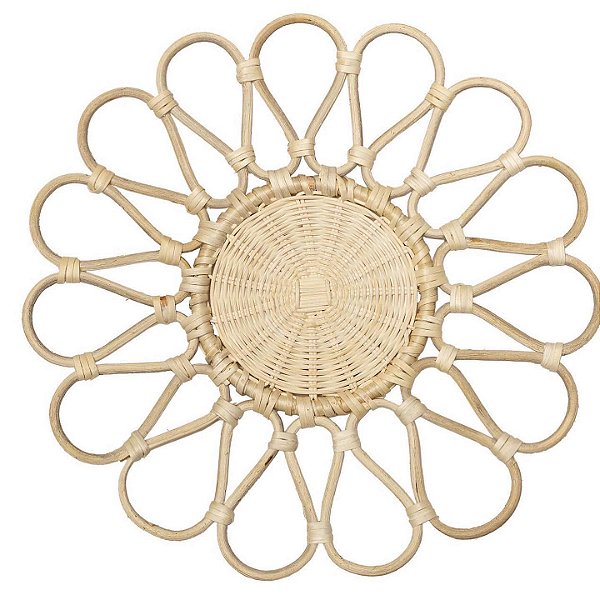 Sousplat flor de rattan