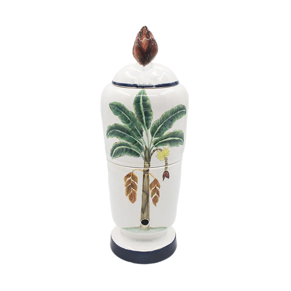 Filtro de água com pintura de bananeira
