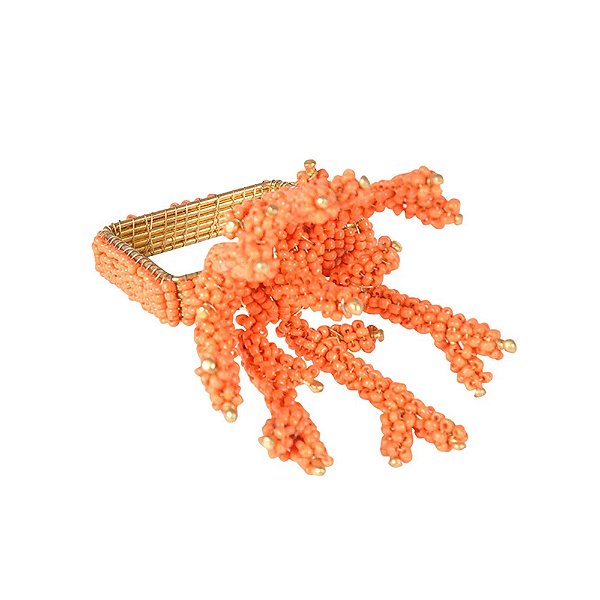 Porta guardanapo coral miçangas (jogo 4)
