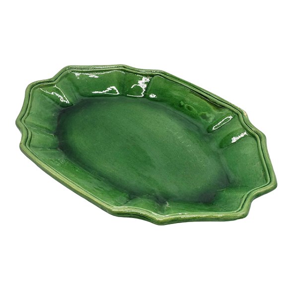 Travessa casual verde rasa M (37 x 26,5 cm)