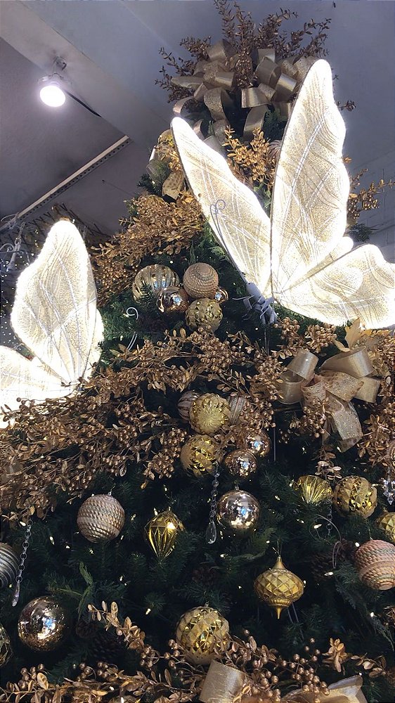 Borboleta com luz para árvore de Natal (60cm)