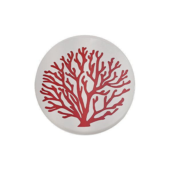 Bandeja redonda giratória coral vermelho (50 cm)