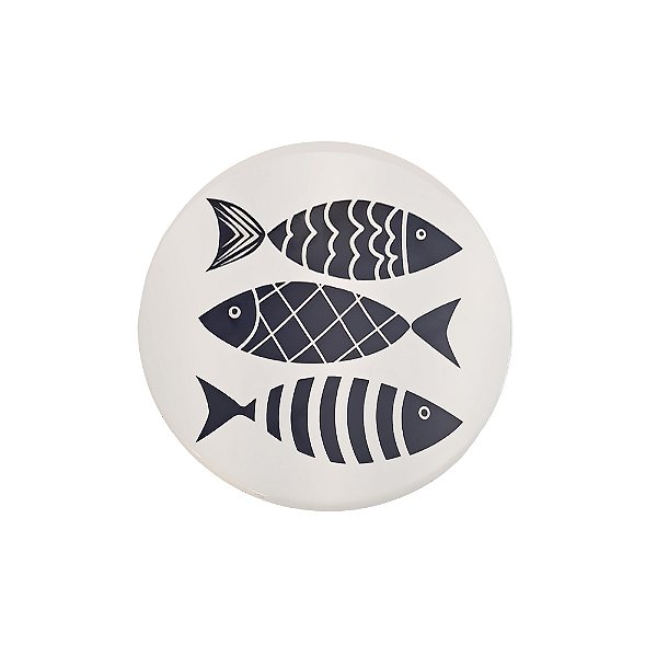 Bandeja redonda giratória peixes azuis (40 cm)