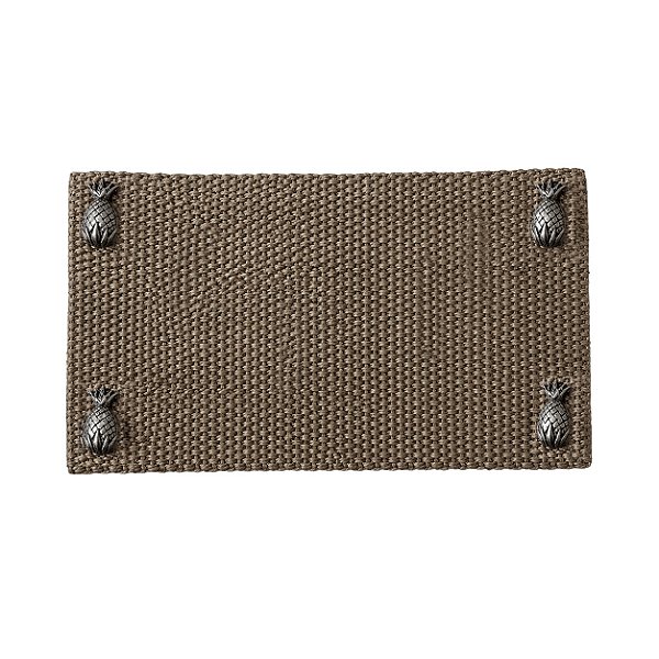 Tapete de porta sisal com detalhe de abacaxi