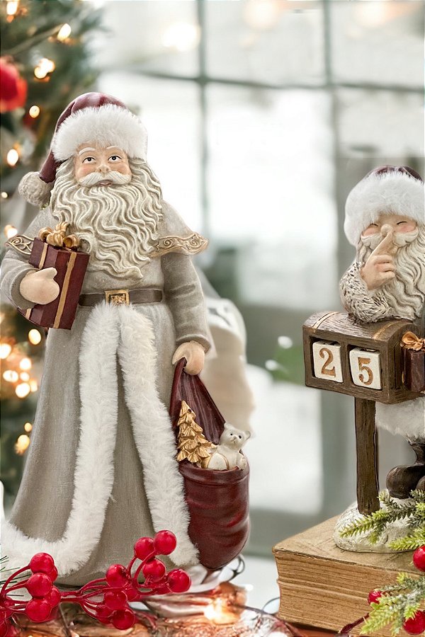 Enfeite de Natal Papai Noel com saco presentes