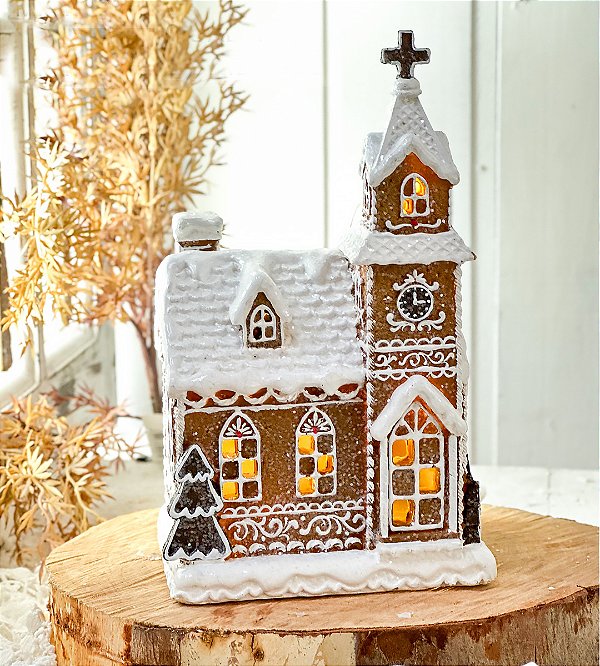 Enfeite de Natal igreja gingerbread