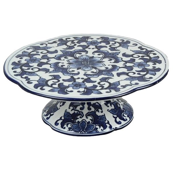 Boleira riviera azul e branco 25 cm