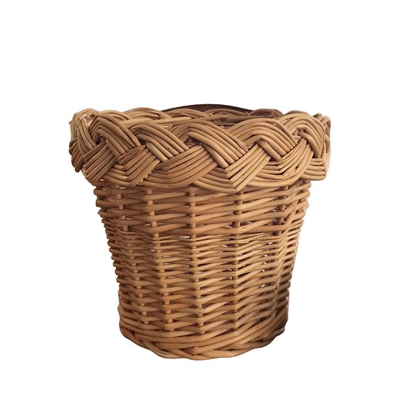 Cachepot de vime com trança G (18 cm)