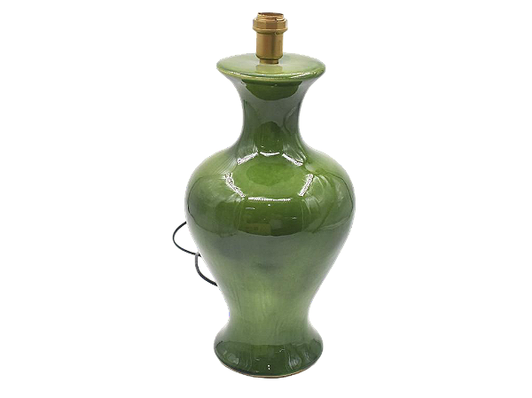 Base de abajur torneado verde (58 cm)
