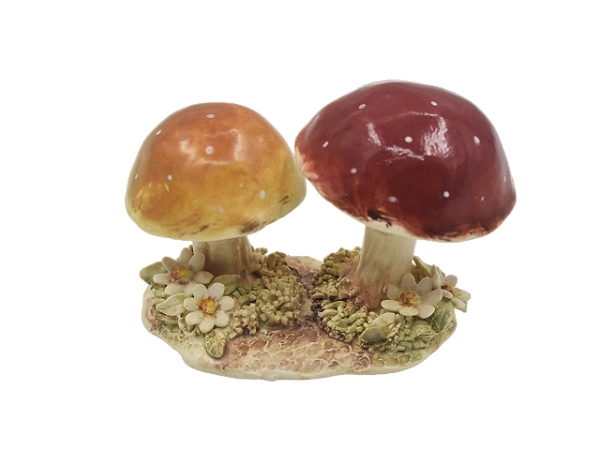 Mini enfeite de mesa par de cogumelos Zanatta Casa