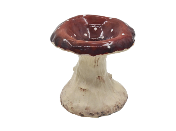 Porta vela cogumelo vermelho base redonda Zanatta Casa