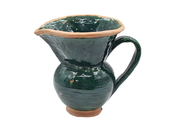 Jarra bojuda boca larga 12 verde hera e terracota Zanatta Casa