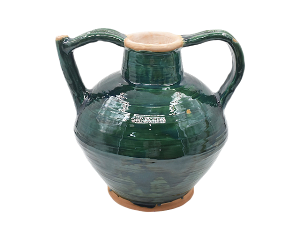 Jarra com alças verde hera e terracota G