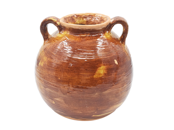 Vaso bola G terracota com alças Zanatta Casa
