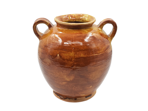 Vaso G terracota mostarda com alças Zanatta Casa
