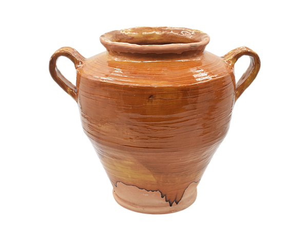 Vaso LZ terracota mostarda com alças Zanatta Casa