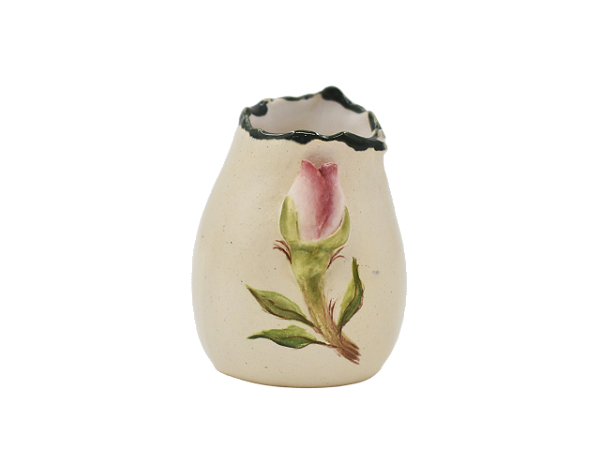 Mini vaso bexiga PP com aplicação botão de rosa
