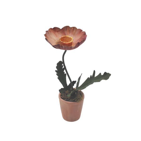 Castiçal flor de cobre com vaso P