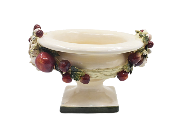 Ânfora P com aplicação de frutas e flores