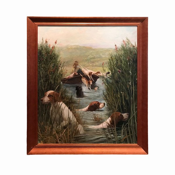 Quadro cachorros pintado à mão (60x80 cm)