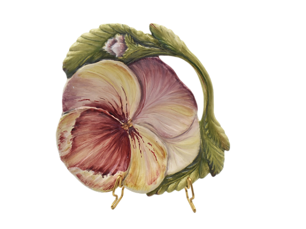 Prato sobremesa formato de flor