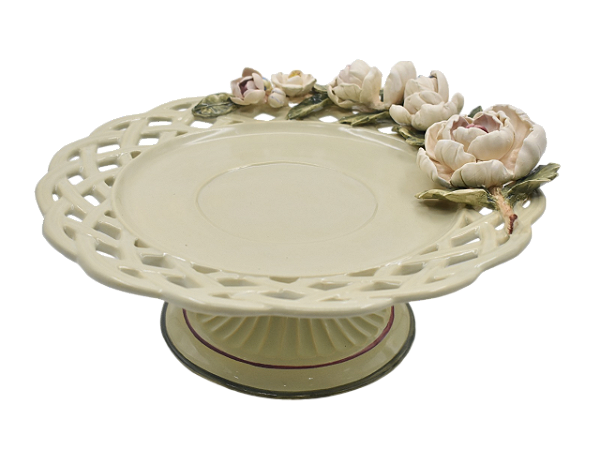 Boleira com pé Provence com aplicação de rosas G