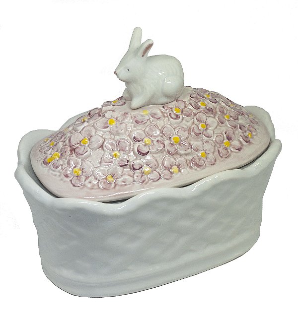 Pote Coelha com Flores