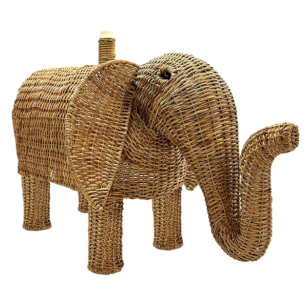 Base abajur elefante em junco