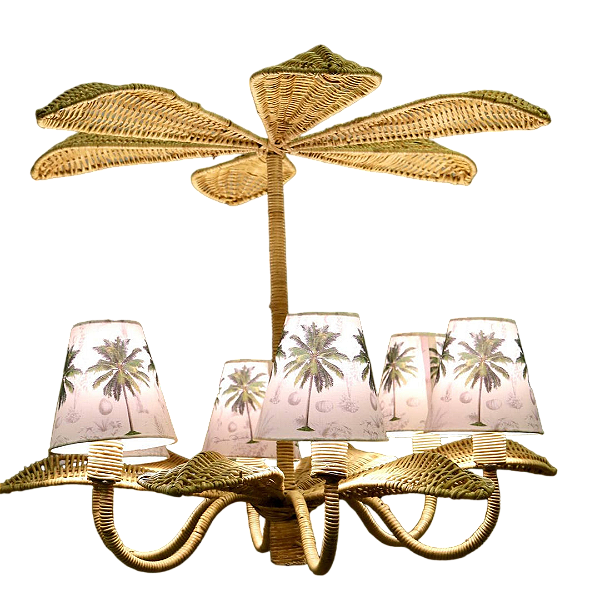 Lustre folhas em junco (sem cúpulas)