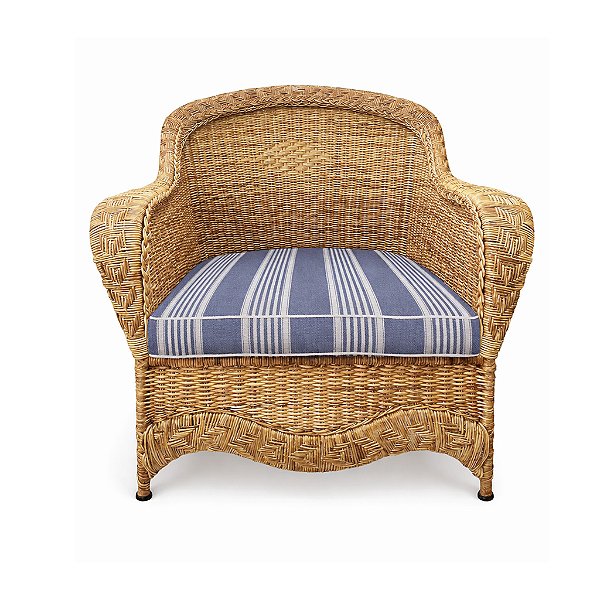 Poltrona em junco com detalhe trançado