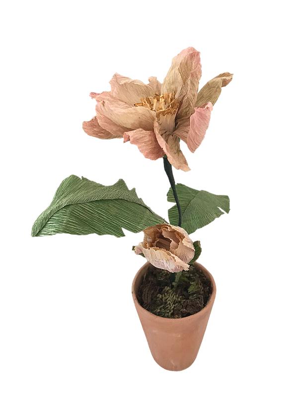 Vaso com Dalia dupla de papel (32 cm)