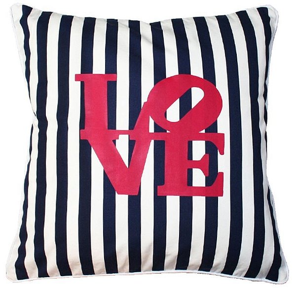 Capa de Almofada Love listras 48x48 cm