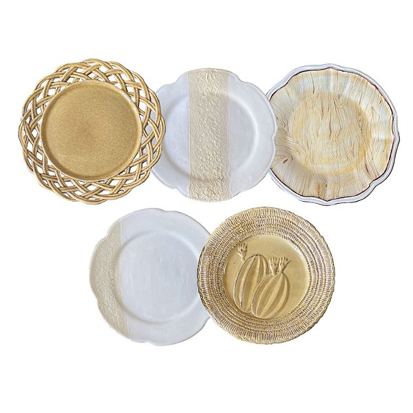 Kit 5 pratos para parede Terra
