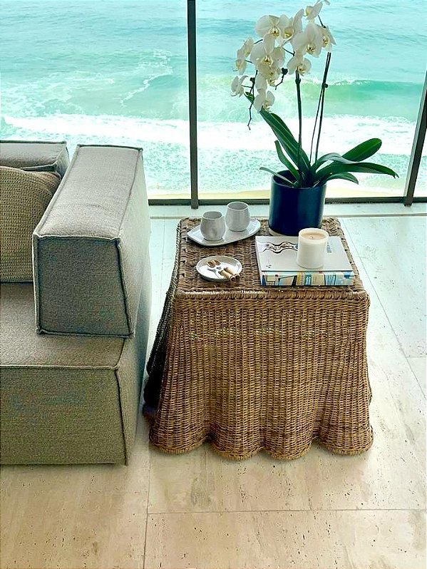 Mesa de junco ondas 50x50