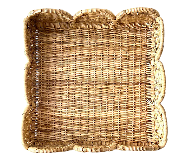 Bandeja junco borda scallop 36 x 36 cm