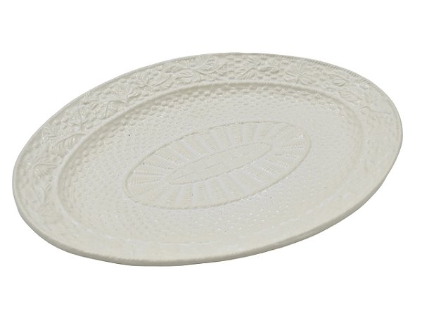 Travessa oval videiras P off white Zanatta Casa (37 cm)