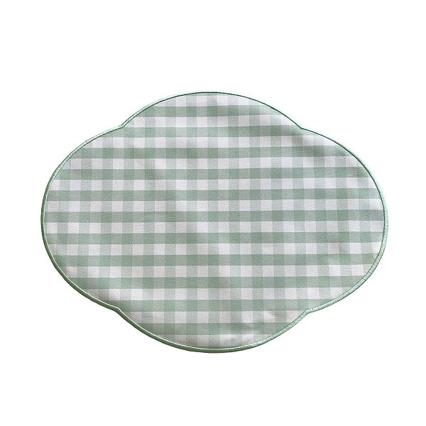 Jogo americano oval Vichy verde