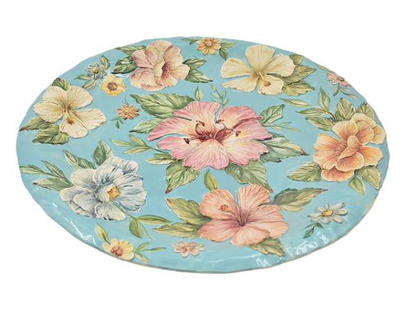 Prato slim centro de mesa turquesa Chita Maria (47 cm)