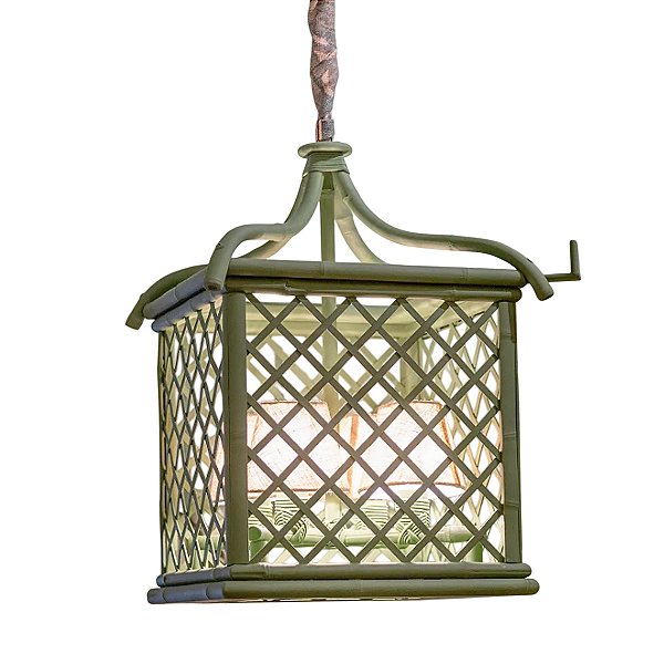 Lustre gaiola treliça P verde