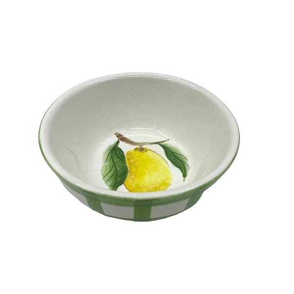 Bowl xadrez verde com pintura limão siciliano