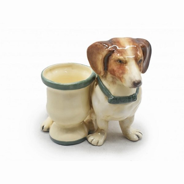 Enfeite cachorro basset hound com vasinho