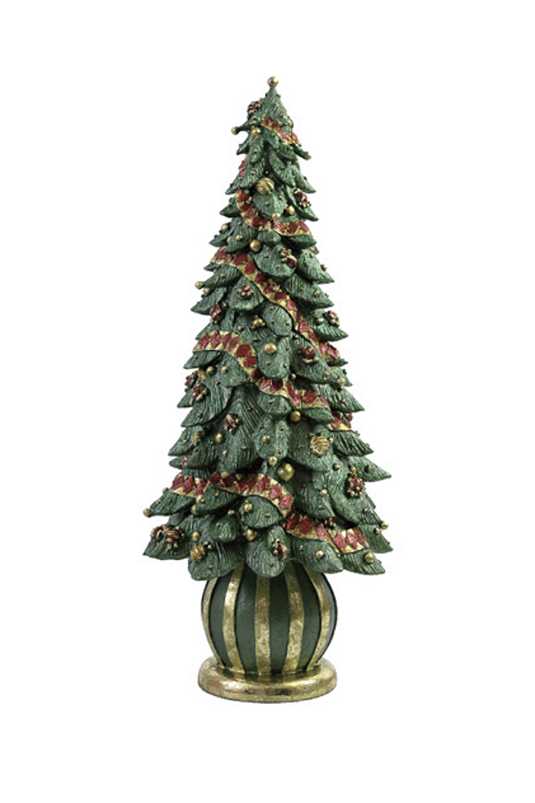 Árvore de natal em resina verde decorada (43 cm)