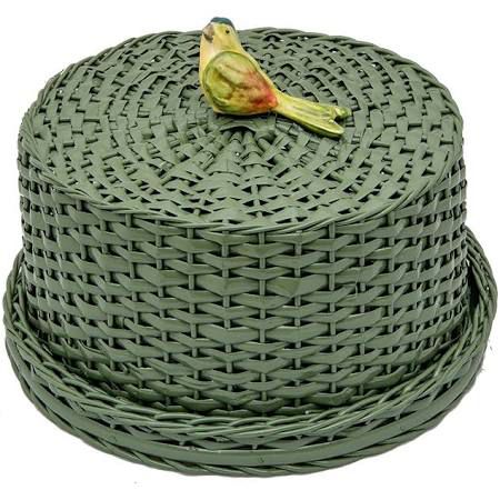 Boleira de Vime Verde com Periquito