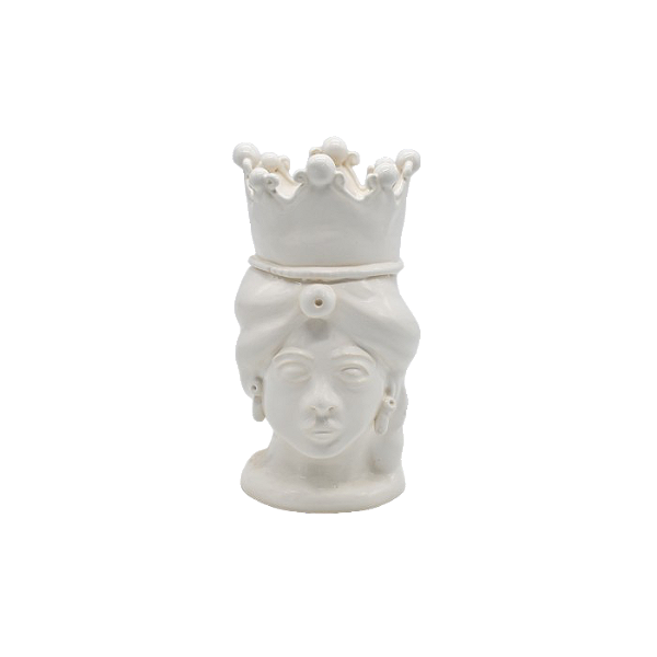 Escultura Cabeça de mulher P com coroa branca
