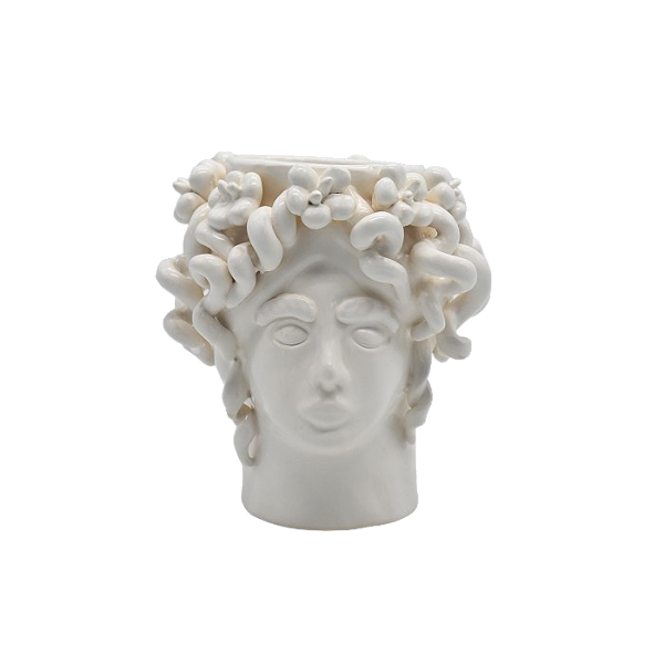 Escultura Cabeça de mulher PP encaracolada branca